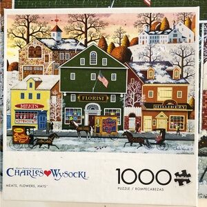 Charles Wysocki 1000 piece puzzle “meats, flowers, hats” folk art Americana